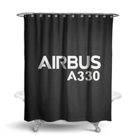 Thumbnail for Airbus A330 & Text aviation design on waterproof polyester shower curtain.