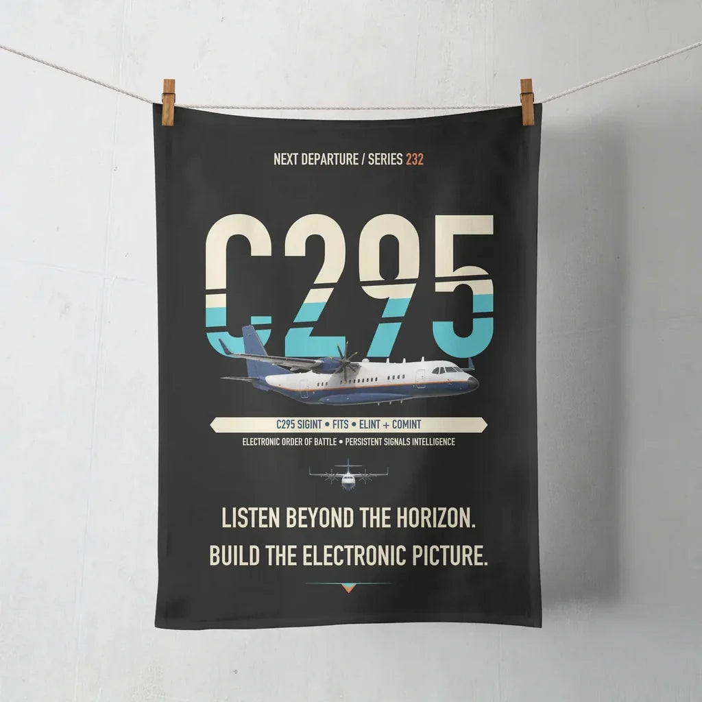 Airbus C295 SIGINT design on black towel