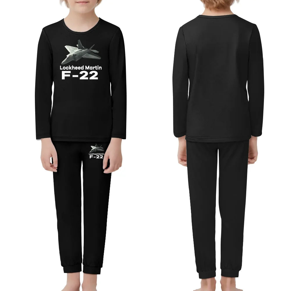 The Fighter Jet 22 Silhouette children pajamas - Black