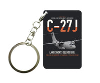 Thumbnail for C-27J Spartan design on black designed key chain, double-side print