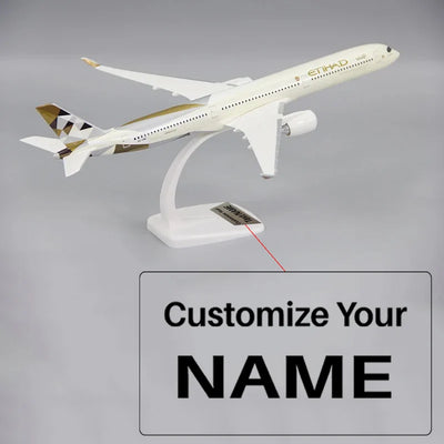 Side view of Etihad Airbus A350-1000 Airplane Model(1/200 Scale) aviation special-edition big-scale model aircraft in diecast.