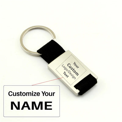 Your Custom Design & Image & Logo & Text Design Metal Woven Leather(2)Key Chains aviation fashion key chain in polished metal.