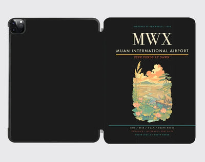 Muan International Airport (MWX) design on black ipad tablet case