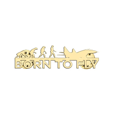 Born To Fly aviation hollow pin in polished alloy.