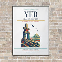 Thumbnail for Iqaluit Airport YFB vertical canvas print - framed - white background