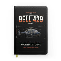 Thumbnail for Bell 429 design on black notebook