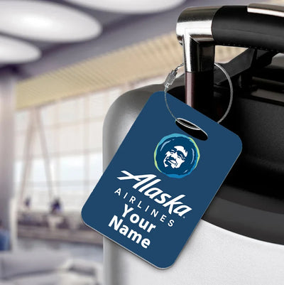 Alaska Airlines aviation acrylic luggage tag in durable acrylic.