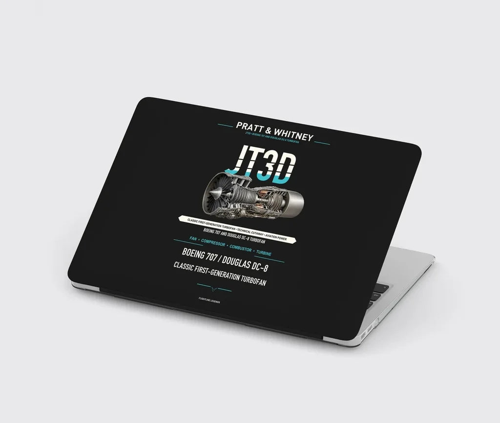 JT3D design on black MacBook case