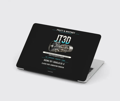 JT3D design on black MacBook case