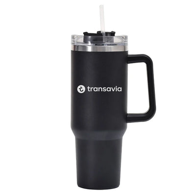 Transavia France Airlines 40oz Stainless Steel Car Mug With Holder aviation design on 40oz car mug, 40oz vacuum-insulated.