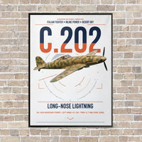 Thumbnail for Macchi C.202 Folgore vertical canvas print - framed - white background