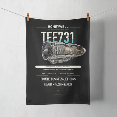 TFE731 design on black towel