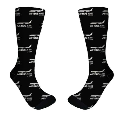 The Airbus A350 WXB aviation design on soft cotton blend socks.