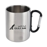 Thumbnail for Gulf Air aviation design on outdoor mug, durable insulated construction.