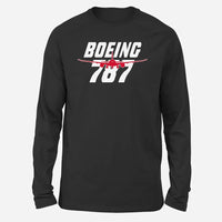 Thumbnail for Amazing Boeing 787 Long-Sleeve aviation design printed on soft cotton long-sleeve T-shirt.