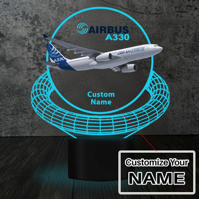 Airbus A330 aviation design on premium acrylic with LED 3D night lamp.