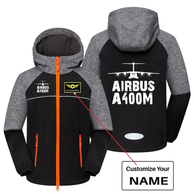 Airbus A400M & Plane aviation design printed on warm polar fleece kids' polar jacket.