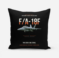 Thumbnail for F-A-18F Super Hornet Block III Two Crew One Strike design on black pillow