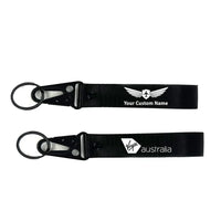 Thumbnail for Virgin Atlantic Airlines aviation hawk-shaped key chain, durable metal alloy.