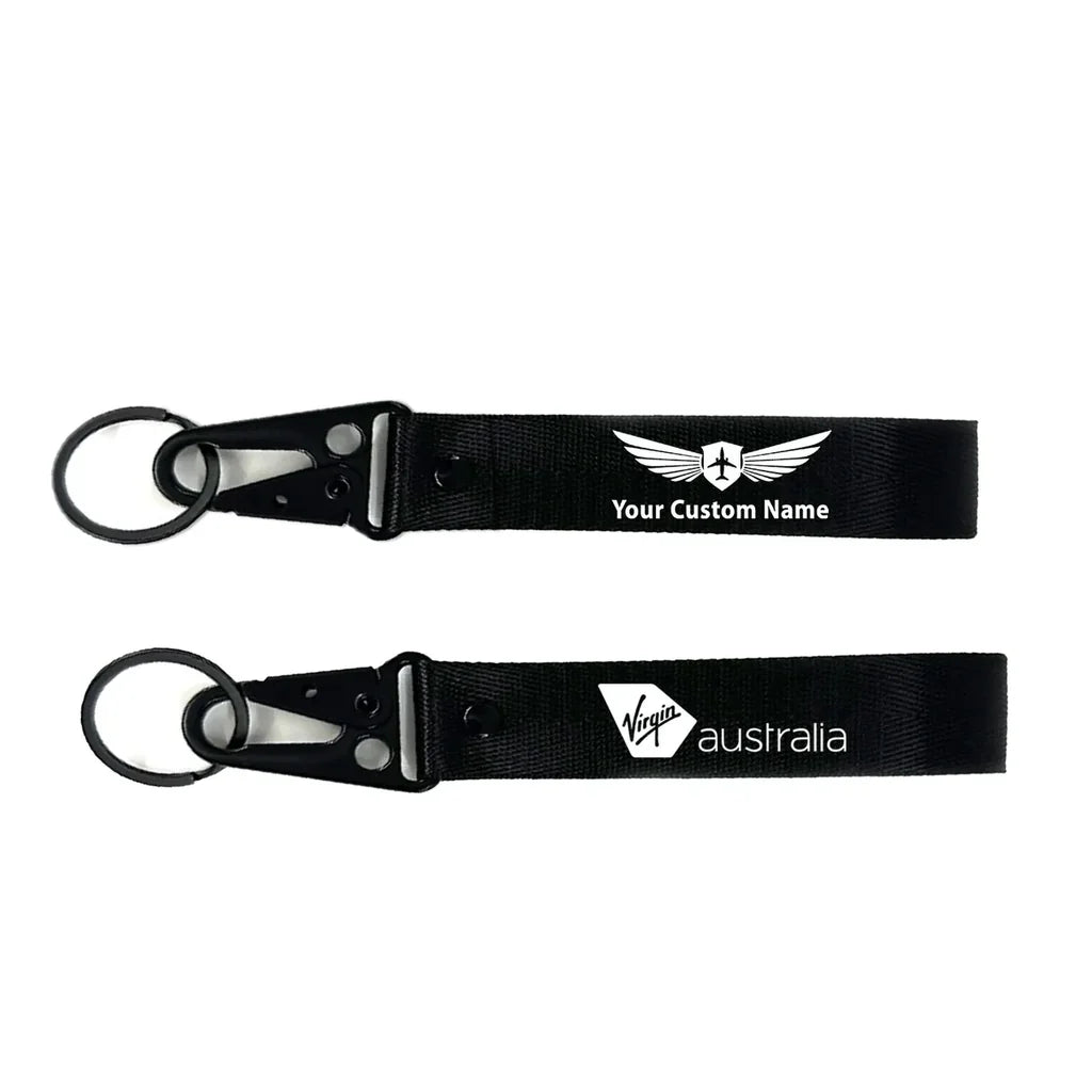 Virgin Atlantic Airlines aviation hawk-shaped key chain, durable metal alloy.