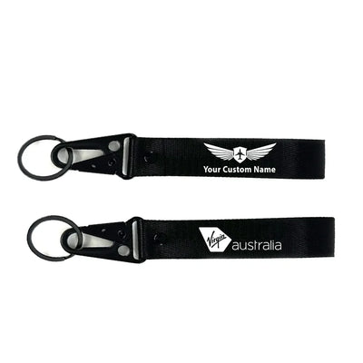 Virgin Atlantic Airlines aviation hawk-shaped key chain, durable metal alloy.