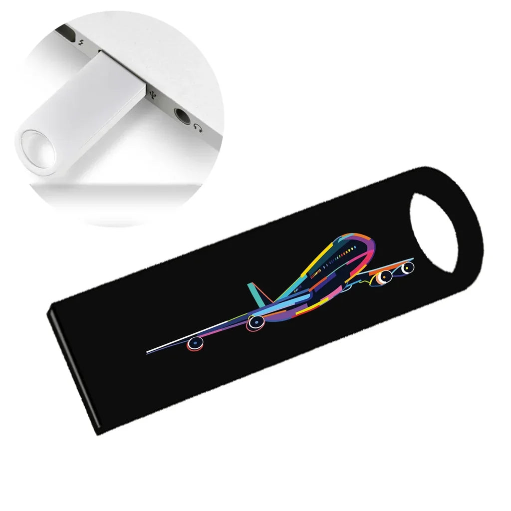 Multicolor aviation design on durable waterproof casing waterproof USB device.