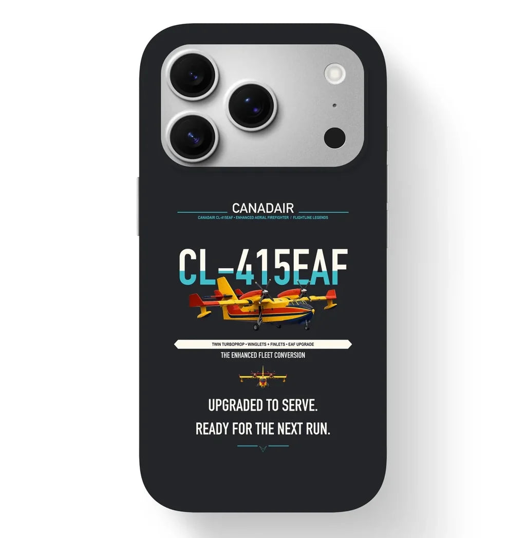 Canadair CL-415EAF design on black magsafe iphone case, for iPhone 17 Pro