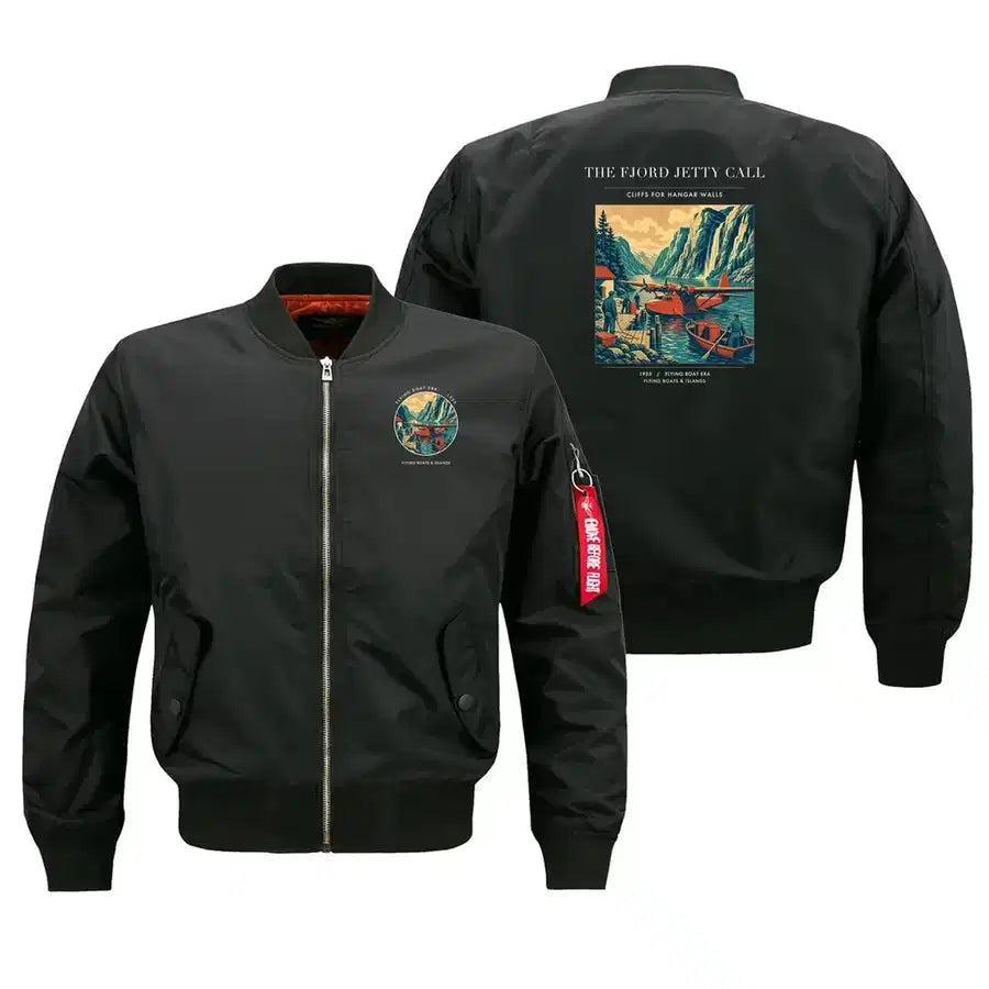 VINTAGE G4185 - The Fjord Jetty Call - Bomber Jacket design on black