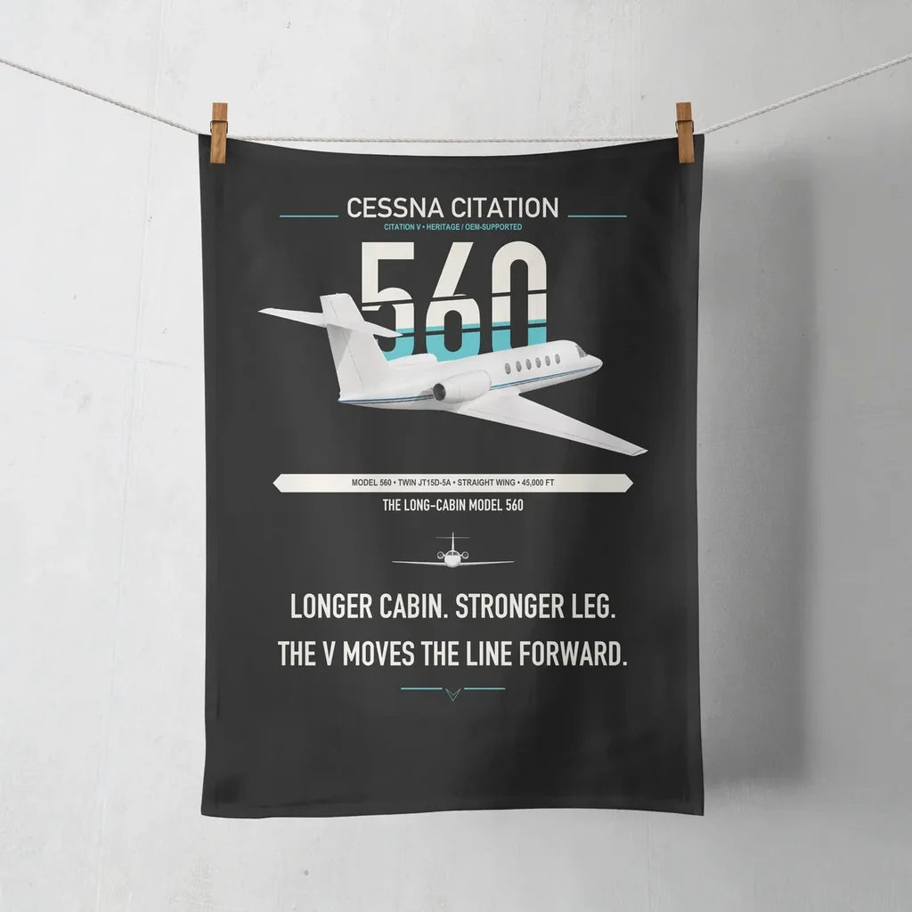 Cessna Citation 560 - Citation V design on black towel