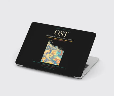 Ostend-Bruges International Airport (OST) design on black MacBook case