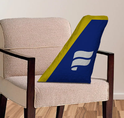 Icelandair Airlines aviation design on soft polyester filling aircraft tail pillow.