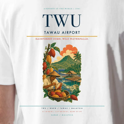 Tawau Airport (TWU) double-side t-shirt design close-up cover