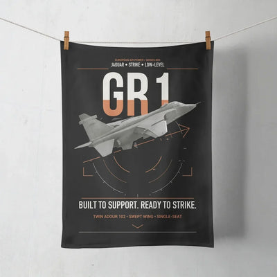 SEPECAT Jaguar GR1 design on black towel