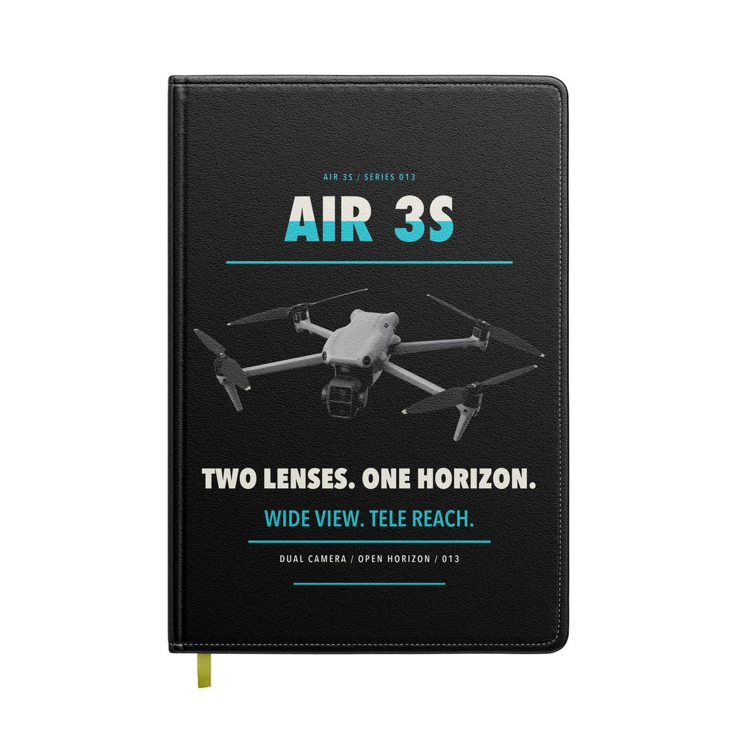 DJI Air 3S design on black notebook