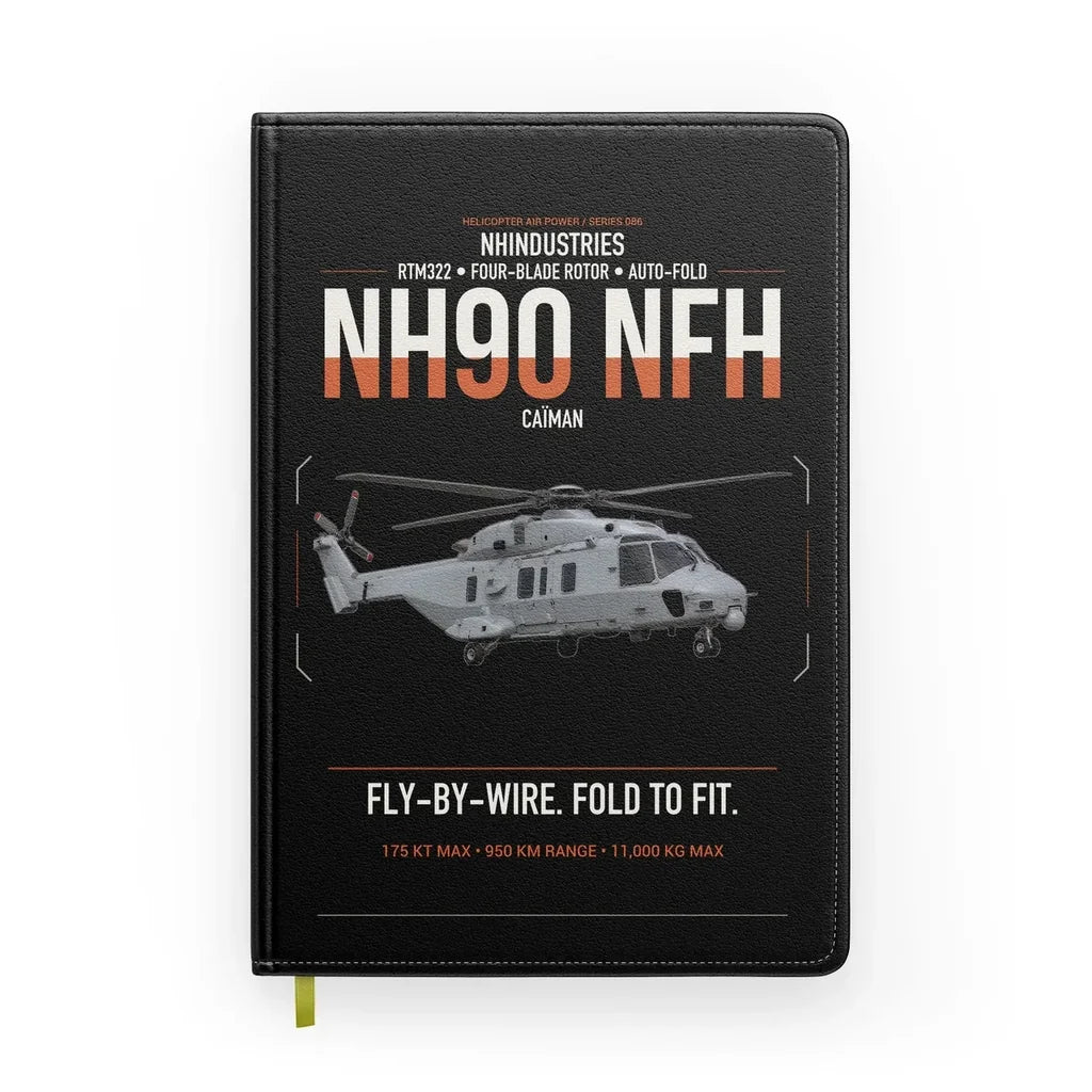 NHIndustries NH90 NFH Caïman design on black notebook