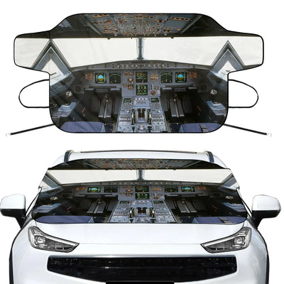 Airbus A320 Cockpit (Wide) Car aviation design on car windshield cover.