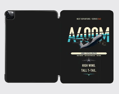 Airbus A400M Atlas design on black ipad tablet case