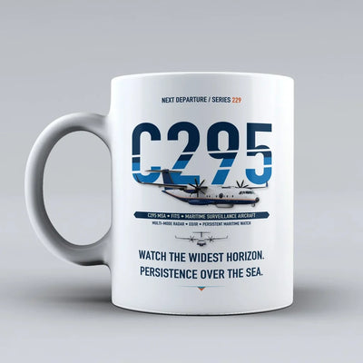 C295 Maritime Surveillance Aircraft Mug design on white airbus