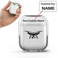 Thumbnail for Drone Silhouette AirPods transparent case - Normal + Name