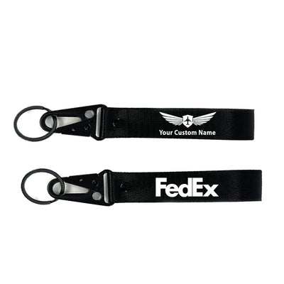 FedEx aviation hawk-shaped key chain, durable metal alloy.