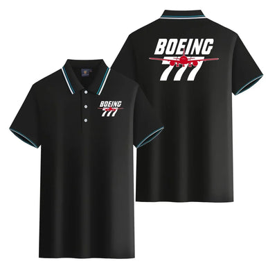 Amazing Boeing 777 Stylish Polo T-Shirts (Double-Side) aviation design printed on soft cotton stylish double-side polo.