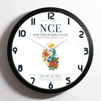 Thumbnail for Nice Côte d’Azur Airport (NCE) design on white framed wall clock