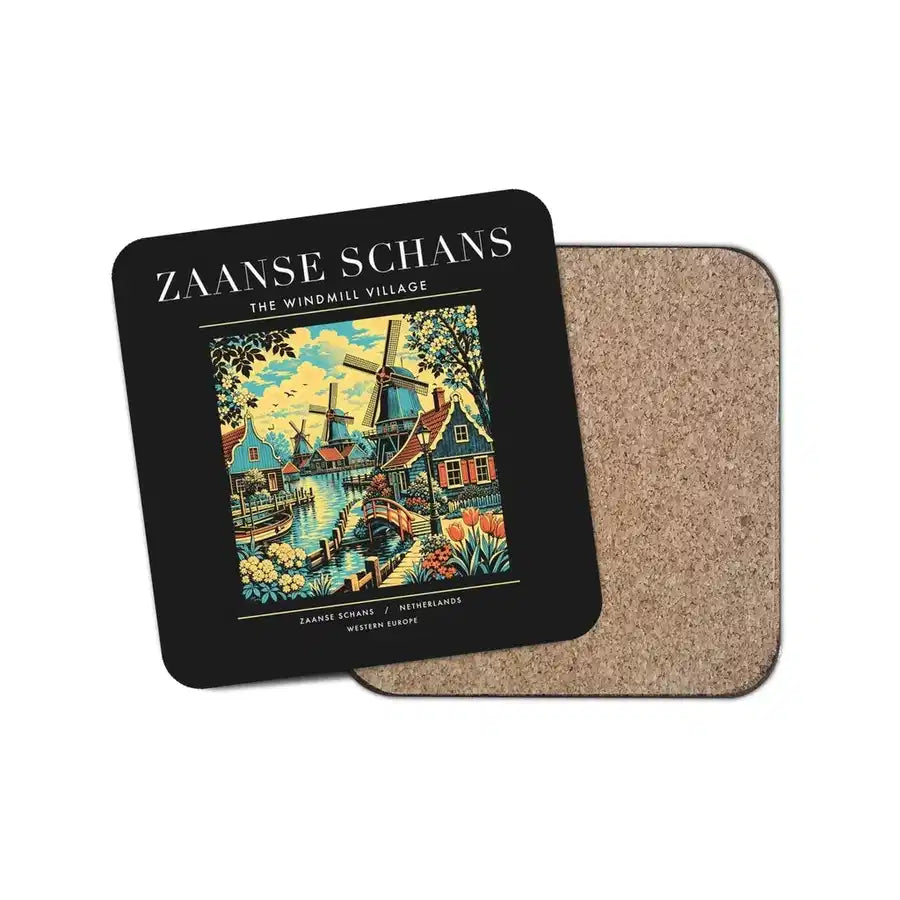 ZAANSE SCHANS - Poster - Coaster - Black