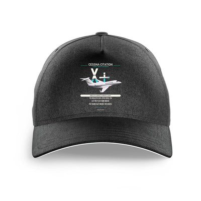 Cessna Citation X+ design on black printed hat
