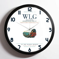 Thumbnail for Wellington International Airport (WLG) design on white framed wall clock
