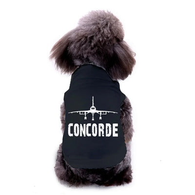 Pet vest with Concorde & Plane Dog Pet aviation design, quilted insulated panel.