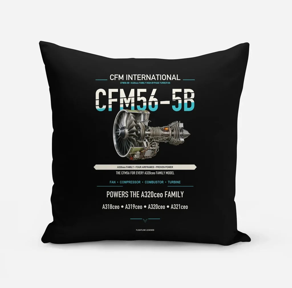 CFM56-5B design on black pillow