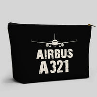 Thumbnail for Airbus A321 & Plane aviation zipper pouch in durable polyester.