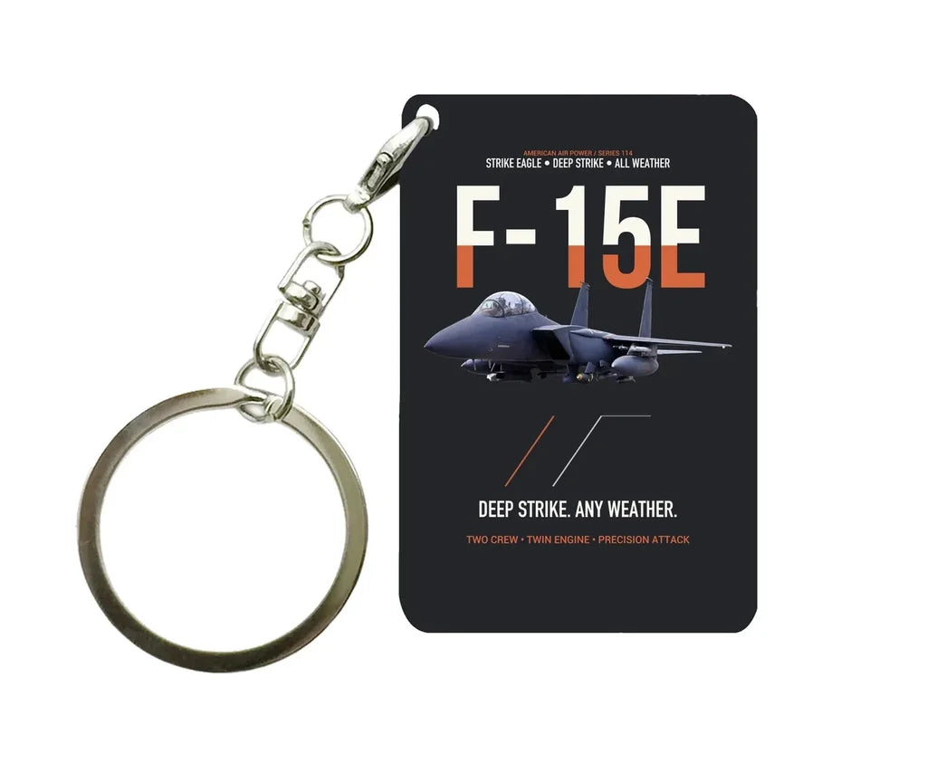 F-15E STRIKE EAGLE Key Chain design on black key chain