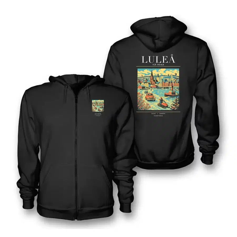 LULEÅ - Poster - Zipped Hoodie - Black